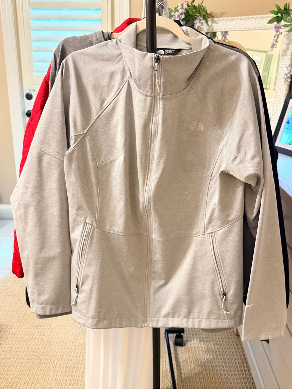 The North Face Light Gray Zip-Up Fleece Jacket